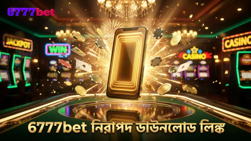 6777bet অ্যাপের অফিসিয়াল নিরাপদ ডাউনলোড লিঙ্ক প্রদর্শন।